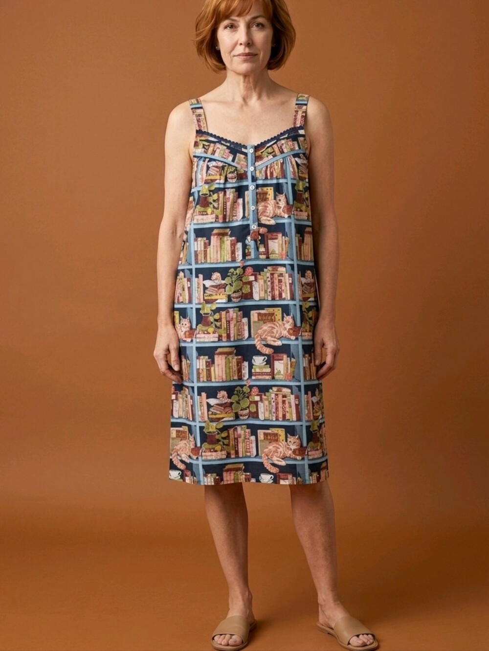 NEW | Printfresh Secret Library Print Cotton Nightdress Size XS